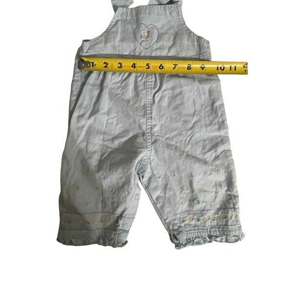 Carter s Light Blue Linen Blend Overalls Floral Girl Size Medium 6 Months Baby - Picture 6 of 16